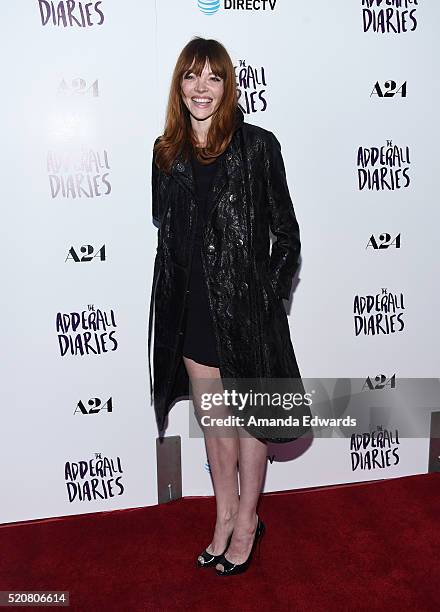 Actress Nicole LaLiberte arrives at A24/DIRECTV's "The Adderall Diaires" premiere at the ArcLight Hollywood on April 12, 2016 in Hollywood,...