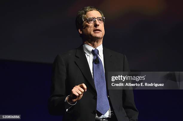 Chairman of Sony Picture Entertainment Motion Pictures Group Tom Rothman speaks onstage during CinemaCon 2016 An Evening with Sony Pictures...