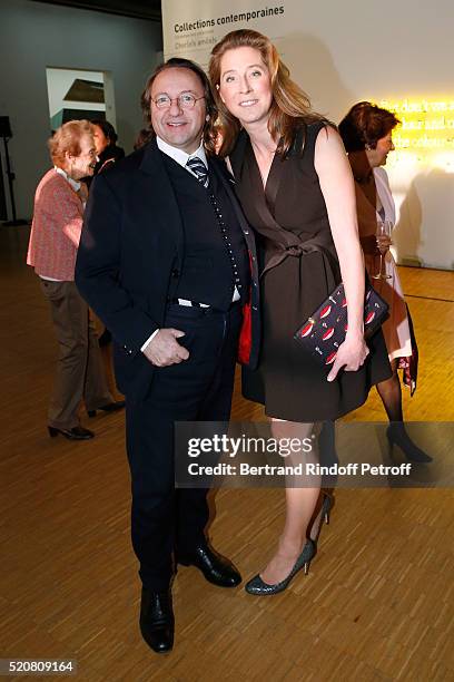 Bill Pallot and Galerist Marella Rossi attend the Societe des Amis du Musee d'Art Moderne du Centre Pompidou : Dinner Party. Held at Centre Pompidou...