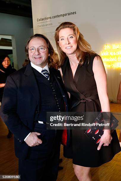 Bill Pallot and Galerist Marella Rossi attend the Societe des Amis du Musee d'Art Moderne du Centre Pompidou : Dinner Party. Held at Centre Pompidou...