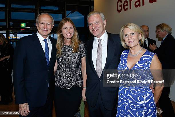 Chairman & Chief Executive Officer of L'Oreal, Chairman of the L'Oreal Foundation Jean-Paul Agon, his companion Sophie Agon, Alain Flammarion and his...