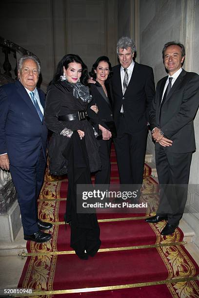 Massimo Gargia, Lamia Khashoggi, Debra Mace, Stephane de Bourgies and guest attend 'The Children for Peace' benefit gala at Cercle Interallie on...