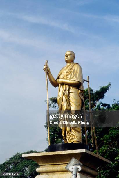 statue of swami vivekananda, chennai, madras, tamilnadu, india - bronze statue stock pictures, royalty-free photos & images