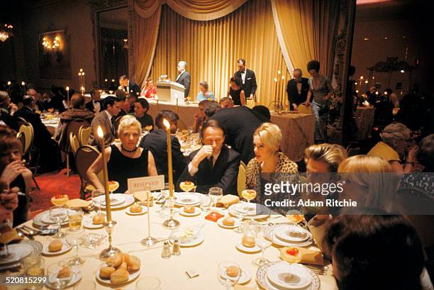 The Velvet Underground's guest table at the New York Society for Clinical Psychiatry annual dinner, The Delmonico Hotel, New York, 13th January 1966....