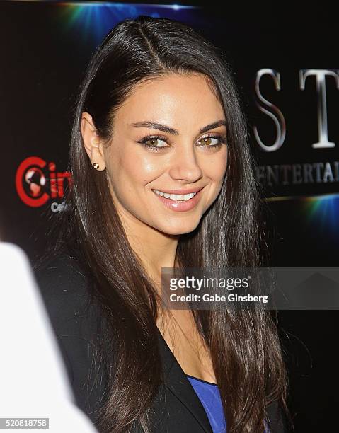 Actress Mila Kunis attends STX Entertainment's The State of the Industry: Past, Present and Future at The Colosseum at Caesars Palace during...