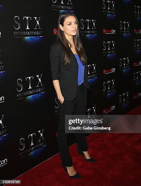 Actress Mila Kunis attends STX Entertainment's The State of the Industry: Past, Present and Future at The Colosseum at Caesars Palace during...