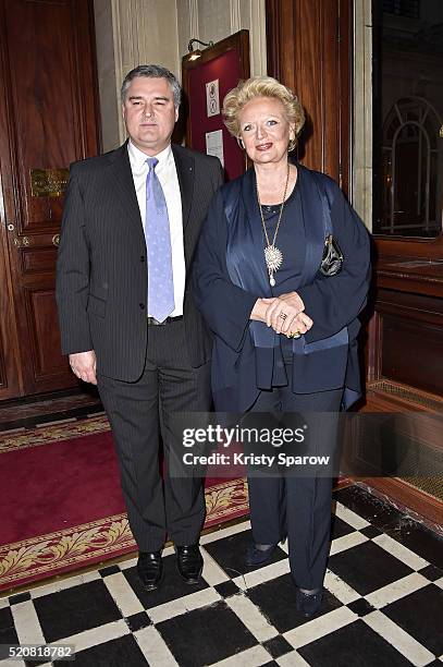 Jean Jacques Monchoix and Princess Beatrice de Bourbon des Deux Siciles attend 'The Children for Peace' Gala at Cercle Interallie on April 12, 2016...