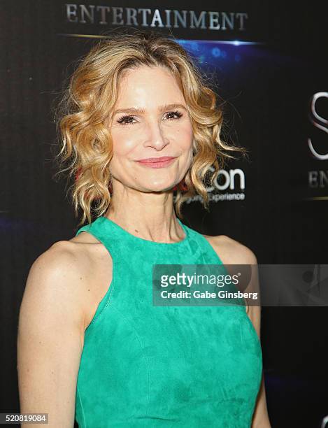 Actress Kyra Sedgwick attends STX Entertainment's The State of the Industry: Past, Present and Future at The Colosseum at Caesars Palace during...