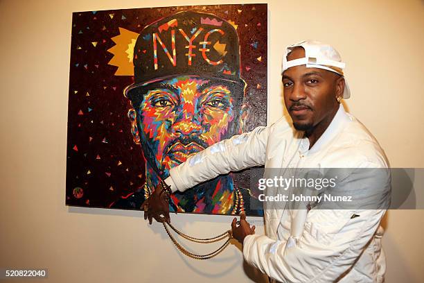 Rapper Grafh attends his "Pain Killers: Reloaded" Listening Event at Ludlow Studios on April 12, 2016 in New York City.