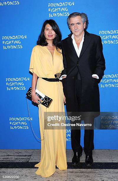 Honoree Goga Ashkenazi and Event Chair Bernard Henri-Levy attend the 2016 Foundation Fighting Blindness World Gala at Cipriani Downtown on April 12,...