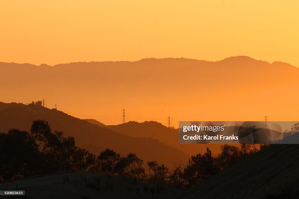 Hillside sunset