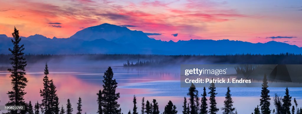 Panorama of Mt Blackburn, Wrangell mountains
