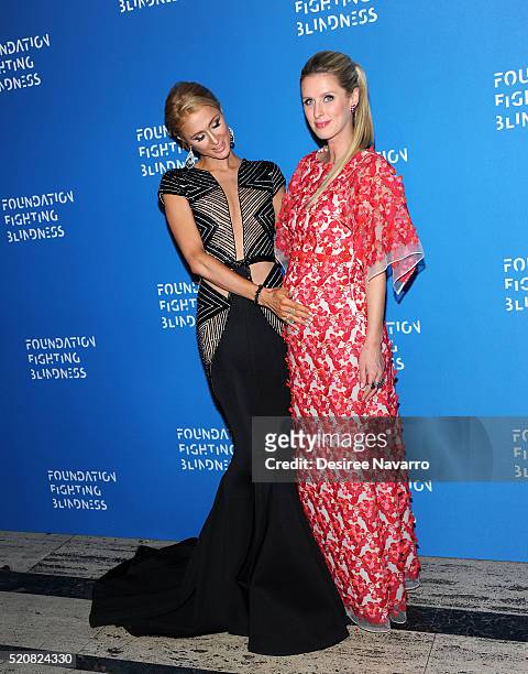 Paris Hilton and Nicky Hilton Rothschild attend the 2016 Foundation Fighting Blindness World Gala at Cipriani Downtown on April 12, 2016 in New York...