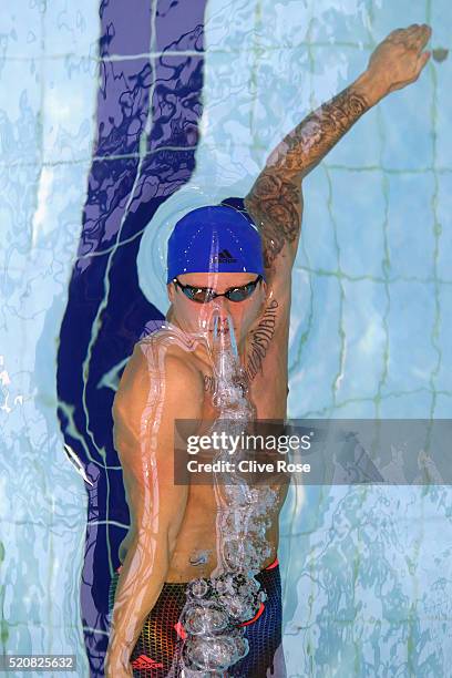 Chris Walker-Hebborn of Great Britain competes in the Men's 100m Backstroke heats on day two of the British Swimming Championships at Tollcross...