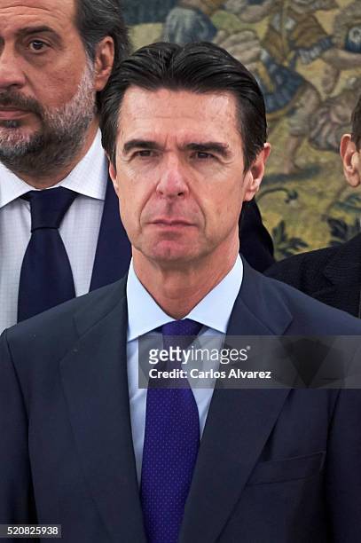 Spanish Minister of Development and Industry Jose Manuel Soria during an audience at Zarzuela Palace on April 13, 2016 in Madrid, Spain.