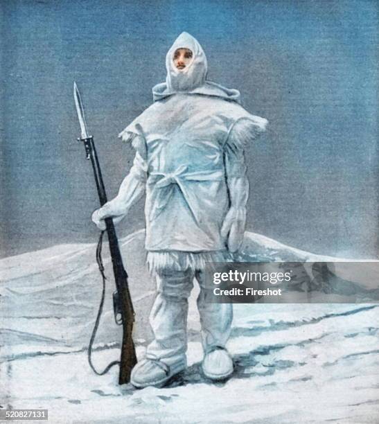 Italian front modern equipment invisible against the snow The War Illustrated.