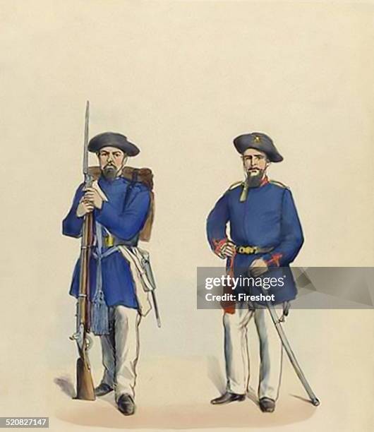 War of the Triple Alliance in the Paraguayan War 1865-1870 24 Volunteers Brazilian Army.