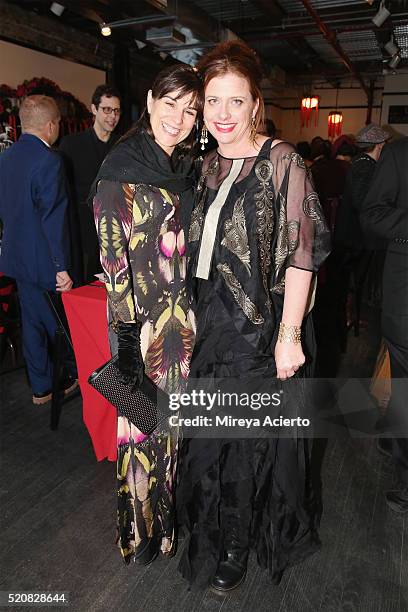 Maria Liotta and Tracy Hurley Martin attend the 2016 Morbid Anatomy Museum Gala at Morbid Anatomy Museum on April 12, 2016 in the Brooklyn borough of...