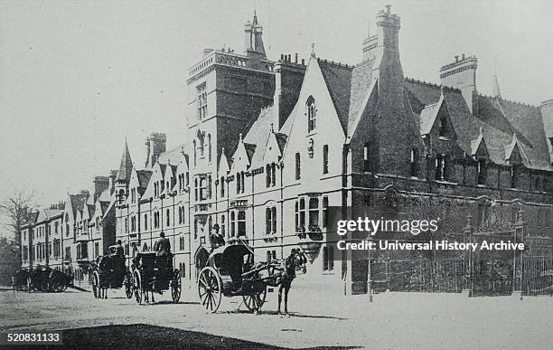 Photograph of Balliol College, Oxford. One of the constituent colleges of the University of Oxford in England founded in 1263. Dated 1900.