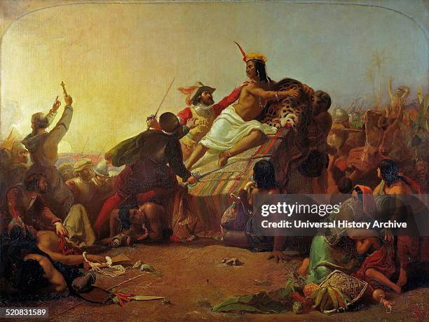 'Pizarro Seizing the Inca of Peru" Millais early masterpieces. He was just 16 when it was completed in 1846. The painting features Atahualpa, the...