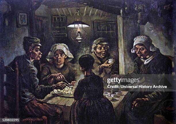 "The Potato-Eaters" by Vincent Van Gogh a post-impressionist painter of Dutch origin. Dated 1885.