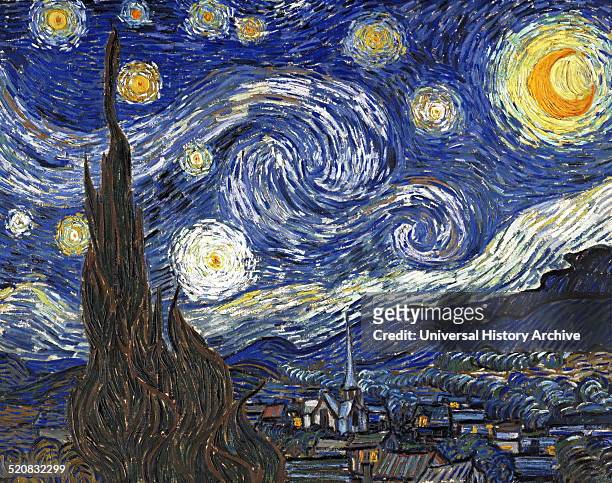 "Starry Night" by Vincent Van Gogh a post-impressionist painter of Dutch origin. Dated 1889.