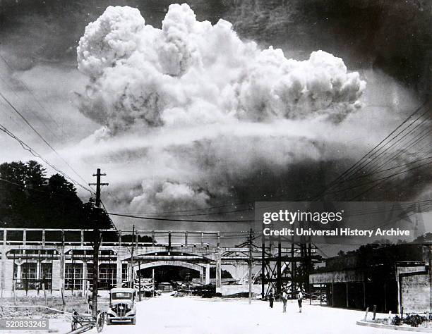 The nuclear bombing of Nagasaki, Japan, 9th August 1945 during world war two.