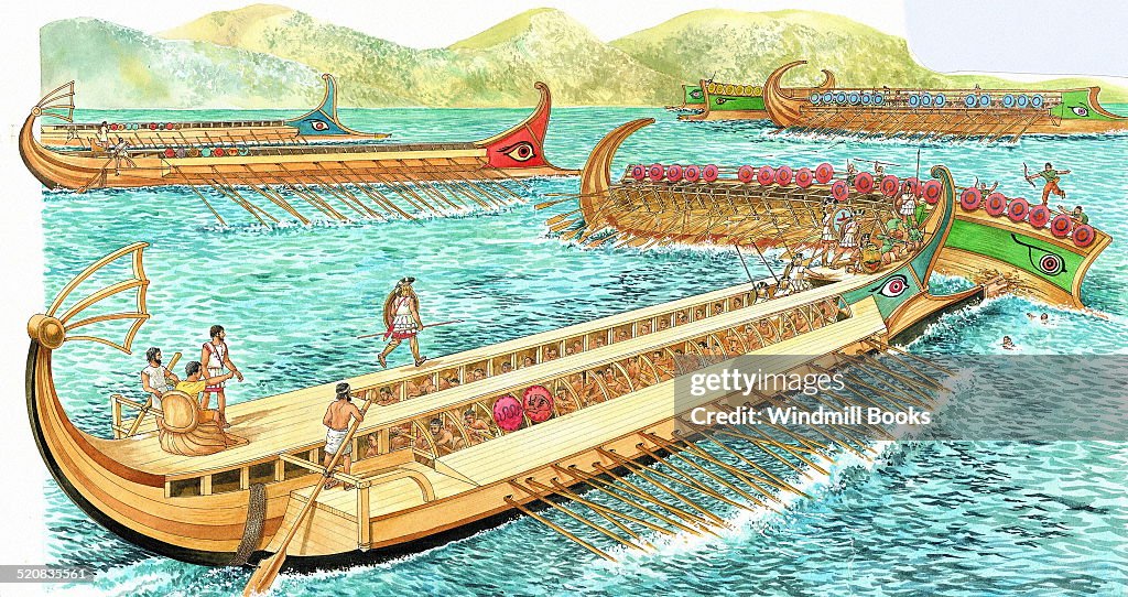 Trieremes Triremes in battle. There was only a handful of armed men on deck ...