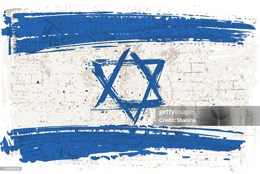 Flagge von Israel an der Wand
