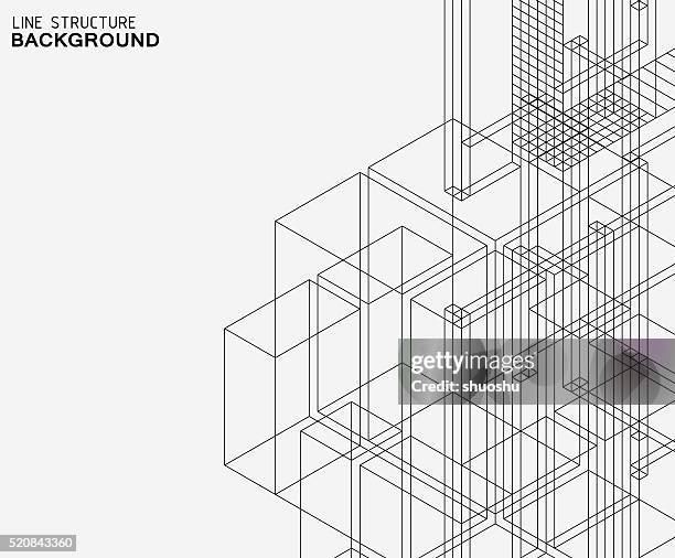 abstract line structure pattern background - abstract architecture stock illustrations