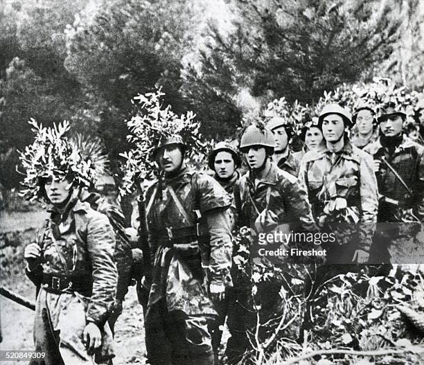 World War II-War in Italy 1943 1945-Soldiers of RSI in camouflage uniform just before a raid against the partisans in Northern Italy. The Italian...