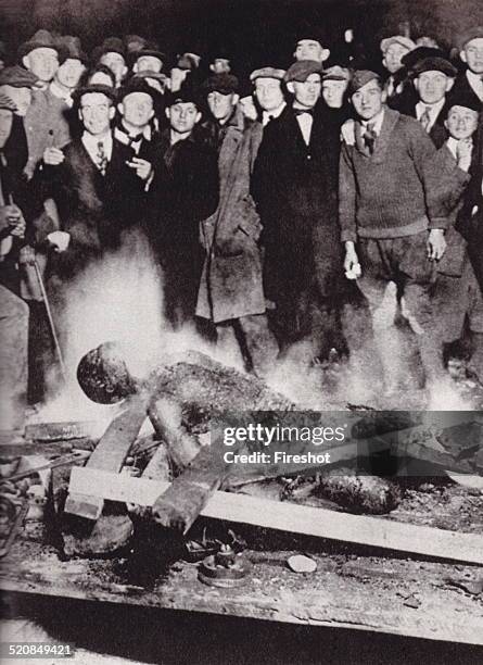 Photograph showing the body of Will Brown after being burned by a white crowd. The Omaha Race Riot occurred in Omaha, Nebraska, on September 28 29,...