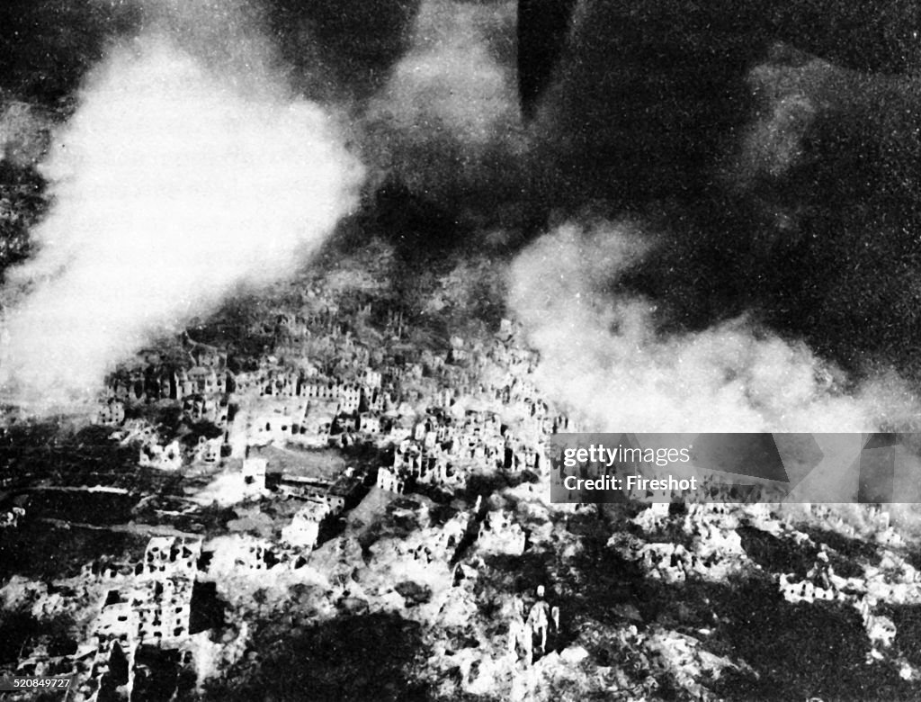 WWII War in Italy 1944 Air raid at Monte Cassino