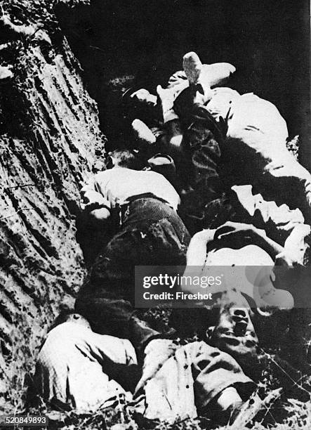 World War II-War in Yugoslavia. 1943 1945 Bodies of prisoners executed by Tito's partisans and thrown into ravines.