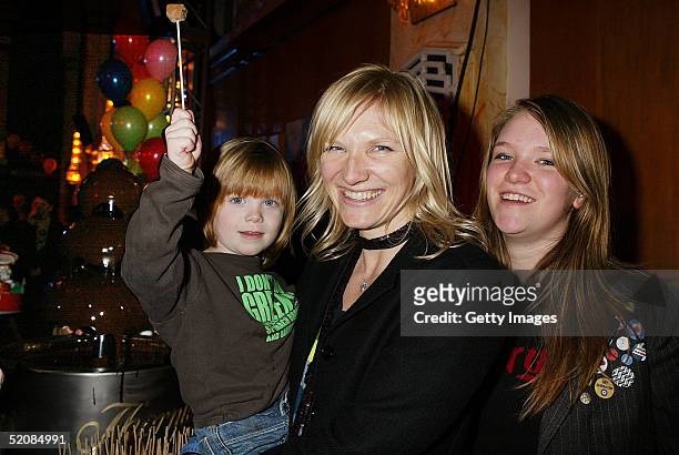 Jo, Cas, and India Whiley attend the aftershow party following "The Magic Roundabout" UK Charity Premiere at the New Connaught Rooms on January 30,...