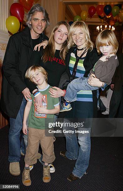 Steve, Jack, India, Jo and Cas Whiley attend the aftershow party following "The Magic Roundabout" UK Charity Premiere at the New Connaught Rooms on...