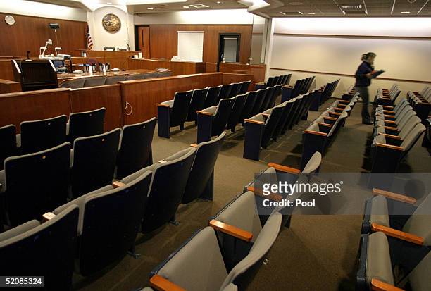 View inside Courtroom, one day before jury selection begins for the Michael Jackson child molestation trial at the Superior Court of California...