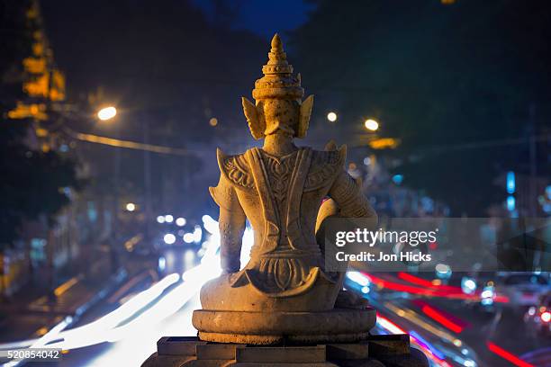 detail of a statue at shwedagon paya - yangon stock pictures, royalty-free photos & images