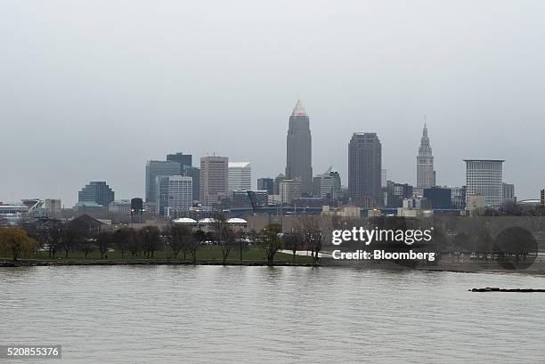 Buildings stand in the city skyline of downtown Cleveland, Ohio, U.S., on Friday, April 8, 2016. Cleveland envisions its Republican National...