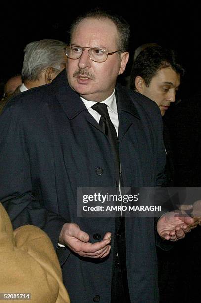 The son of Egypt's late King Faruq, Ahmed Fuad attends the funeral of his sister Fawzia at the Mohammed Ali cemetery in Cairo's Rifai mosque late 30...