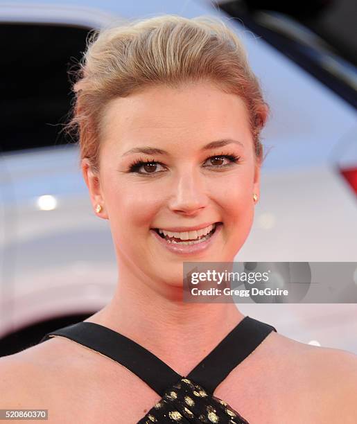 Actress Emily VanCamp arrives at the premiere of Marvel's "Captain America: Civil War" on April 12, 2016 in Hollywood, California.