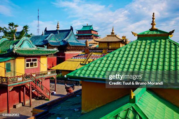 mongolia, ulan bator, gandan monastery - ulan bator stock pictures, royalty-free photos & images
