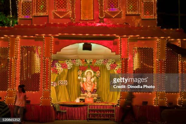 idol of lord ganesh festival, pune, maharashtra, india, asia - pune city stock-fotos und bilder