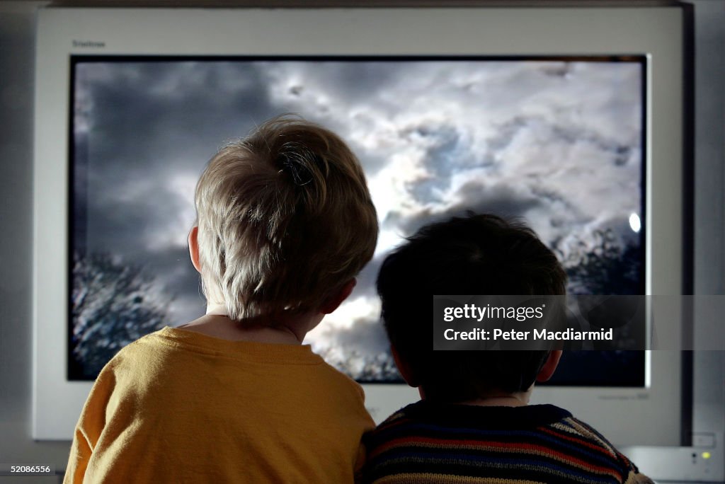 Children Watch Television At Home