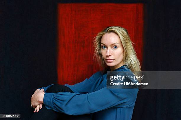 English writer Lisa S. Hilton poses during portrait session held on April 2, 2016 in Lyon, France.