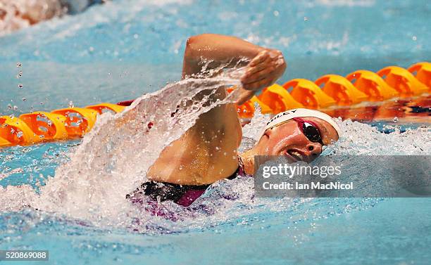 Keri-Ann Payne competes in theWomen's 800m Freestyle during Day Two of The British Swimming Championships at Tollcross International Swimming Centre...