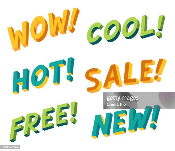 3d exclamation messages - cool temperature stock illustrations