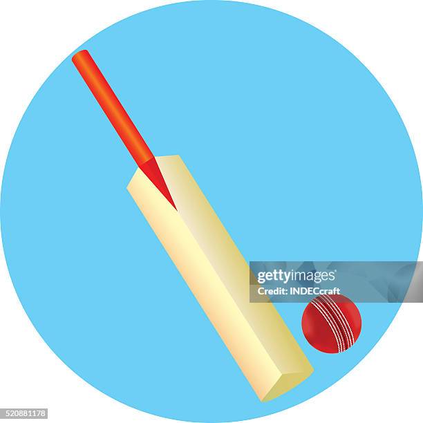 cricket ball and bat - cricket bat stock illustrations