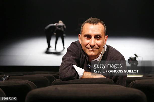 French director Didier Ruiz poses within the dress rehearsal of the play "A long sentence" , performed by former convicts who have spent between 14...