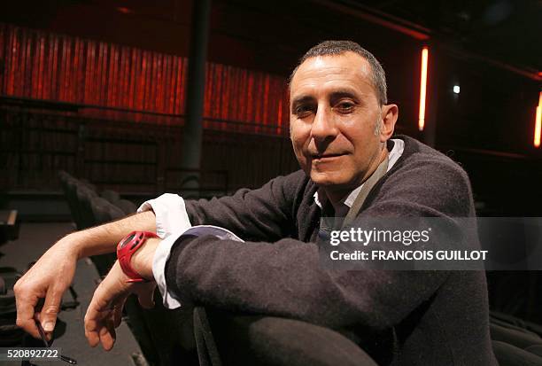 French director Didier Ruiz poses within the dress rehearsal of the play "A long sentence" , performed by former convicts who have spent between 14...